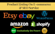 do amazon ebay etsy shopify product listing SEO  optimize title and description