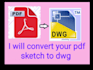 crate PDF to realistic dwg for you