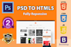 convert PSD to html with responsive bootstrap