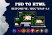 convert psd to html