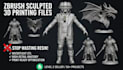 sculpt custom dnd miniatures and stl files for 3d printing in zbrush