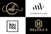 design futuristic luxury, monogram, text, initial letter logo