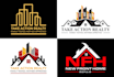 design minimalist real estate construction property mortgage realtor logo