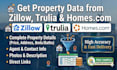 scrape property listings data from zillow, trulia, and homes