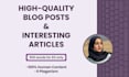 write high quality SEO blog posts and engaging articles