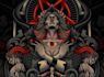draw detailed dark art illustration with engraving style