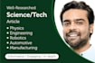 write well researched science or technology articles