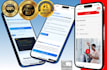 render 3x 3d mockup screens of your app or website