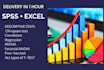 give quick results for data analysis on spss or excel