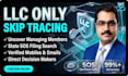 do llc skip tracing to find real estate owners