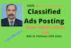 post your ads on 50 USA classified websites with proof