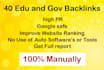 do 40 high PR edu and gov authority seo dofollow backlinks