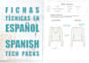 create flat sketches and spanish tech packs