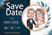 draw your cute cartoon caricature wedding card