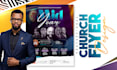 create a modern church flyer design, event flyer or postcard