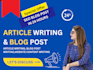provide articles and SEO blog posts on any topic