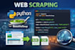 do web scraping, data extraction, analyse data using python
