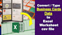 convert business cards data in excel worksheet or csv file