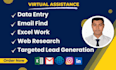 do web research copy paste to be your virtual assistant