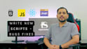 write any script in html, javascript, reactjs, nodejs, nextjs, php