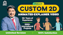 create the best 2d animated explainer video or sales video in 24h