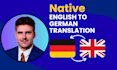 manually translate english to german with natural and fluent results