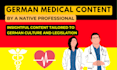 write HQ german medical content citing studies