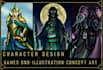 draw character design, concept art, illustration, dnd