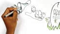 create whiteboard videos with the hand drawing on screen
