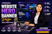 design modern website hero banners and landing page graphics