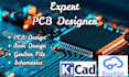 design pcb boards, bom, gerber file and schematics in kicad and easyeda
