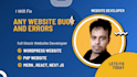 fix any website bugs and errors