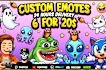 draw emotes , sub badges , emojis for youtube twitch discord kick