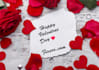 write your valentines message against red rose on paper