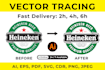 do professional vector tracing, logo vectorization, and redraw manually