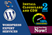 install cloudflare CDN setup with free ssl certificate 1hour