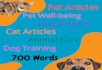 write articles for pet blog, animal care, dog training
