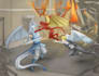 draw any characters fighting illustration