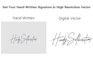 digitize your hand written signature with high resolution
