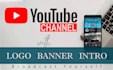create a youtube channel, logo, banner, intro
