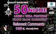 provide niche relevant blog comment backlinks off page SEO