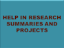 do marketing research projects