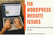 quickly fix wordpress website issues, errors or problems