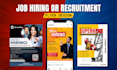 design job hiring flyer, recruitment flyer, pamphlet, leaflet, social media ads