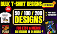 create bulk t shirt designs for merch by amazon and etsy