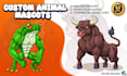 draw cute animal cartoon character mascot vector illustration