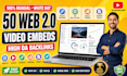 manually embed your youtube video on 50 high da web 2 sites for SEO backlinks