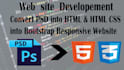 convert psd to html and html to bootstrap responsive website