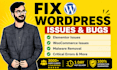 fix wordpress issues, errors, bug or elementor problems