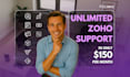 provide ongoing monthly support for zoho apps